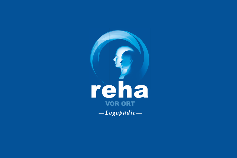 reha VOR ORT Logo auf blauem Hintergrund